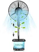 Ventilateur Brumisateur sur Pied à Hauteur Réglable, Oscillation 90°