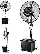 WOTZOV Ventilateur sur Pied Brumisateur D'Extérieur avec Oscillation Et Hauteur Réglable