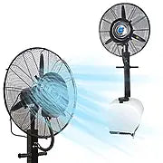 WOTZOV Ventilateur sur Pied Oscillant avec Fonction Brumisateur pour Rafraîchissement