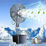 MYUYEE Ventilateur Brumisateur Oscillant Industriel, Ventilateur sur Pied Mobile avec Base