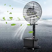 AYCDL Ventilateur sur pied industriel en métal - Brumisateur oscillant sur pied - 3 vitesses -