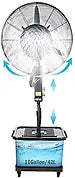JKJZSALJ Ventilateur sur Pied, Ventilateur Brumisateur Oscillant Portable avec Hauteur