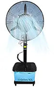 Ventilateur Brumisateur sur Pied Oscillant 90°, 3 Vitesses, Réservoir 38 L