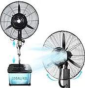 MYUYEE Ventilateur Brumisateur Oscillant Portable avec Réservoir De 42 litres, Ventilateur sur