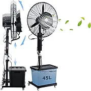Ventilateur sur Pied avec Brumisateur, 3 Vitesses et Oscillation 90°