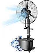AYCDL Ventilateur sur pied brumisateur noir, 3 vitesses de refroidissement, ventilateur sur