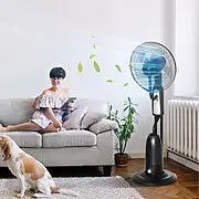 Ventilateur sur pied avec atomiseur deau de 28 litres minuterie 3 modes fonction brumisation