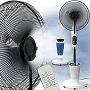 ELONEO ventilateur brumisateur sur pied blanc avec humidificateur 3 vitesses télécommande